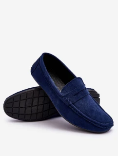 Pánské semišové mokasíny námořnická modrá Mack
