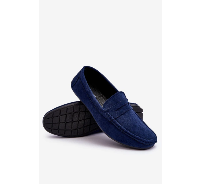 Pánské semišové mokasíny námořnická modrá Mack