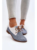 Dámské Kožené Polobotky Na Ploché Podrážce Maciejka 06461-17 Modré