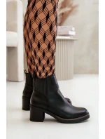 Zateplené dámské boty na podpatku eko kůže černé model 21668840 - Boto Zateplené dámské boty na podpatku eko kůže černé model 21668840 - Boto