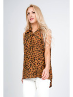 Dámská košile s leopardím motivem - hnědá,