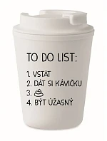 TO DO LIST: BÝT ÚŽASNÝ - bílý termohrnek 300 ml