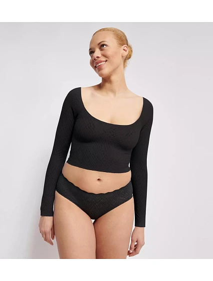 SLOGGI ZERO FEEL BLISS – krajkový crop top s dlouhým rukávem, pocit druhé kůže Sloggi SLOGGI ZERO FEEL BLISS – krajkový crop top s dlouhým rukávem, pocit druhé kůže Sloggi