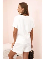 Dámský punto set s krátkými rukávy a šortkami ecru Dámský punto set s krátkými rukávy a šortkami ecru