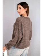 Dámský svetr s přídavkem mohairu a vlny v volném střihu fango