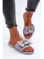 Dámské žabky s mašlí Levandulové Arsicada Dámské žabky s mašlí Levandulové Arsicada