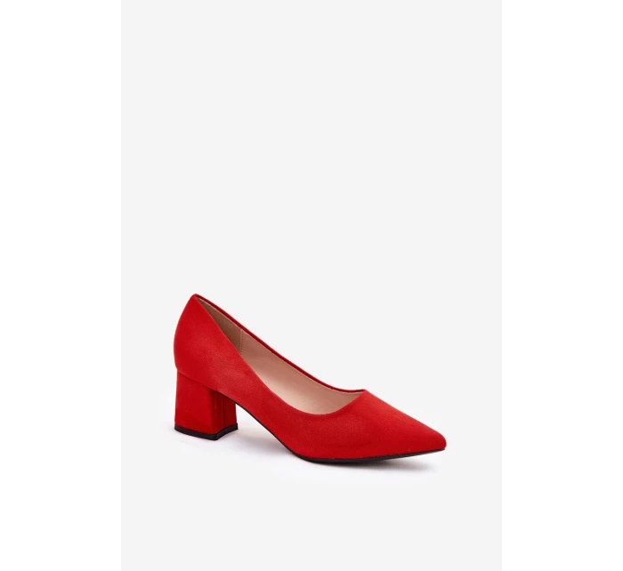 Dámské lodičky se špičatými špičkami na sloupku červené Merinette Dámské lodičky se špičatými špičkami na sloupku červené Merinette