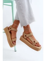 Dámské sandály na platformě Béžová Edireda Dámské sandály na platformě Béžová Edireda