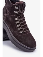 Semišové pánské zateplené trapery Big Star OO174189 hnědé Semišové pánské zateplené trapery Big Star OO174189 hnědé