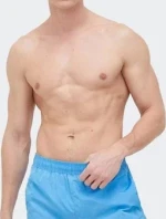 Pánské střední plavecké šortky se stahovací šňůrkou KM0KM00819 CY0 sv. modrá - Calvin Klein