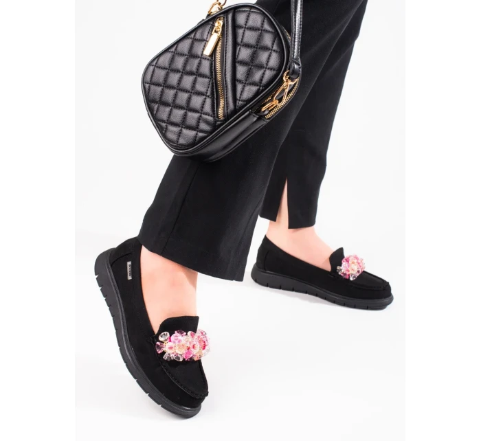 Trendy mokasíny dámské černé bez podpatku Trendy mokasíny dámské černé bez podpatku