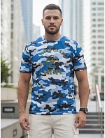 Tshirt męski z nadrukiem moro niebieski model 22223083 - FashionStreet Tshirt męski z nadrukiem moro niebieski model 22223083 - FashionStreet