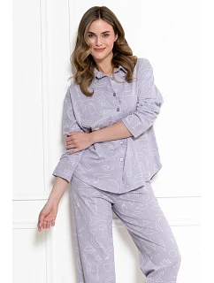 Pyžamo Leveza 1784 Marcelina, dlouhé rukávy, velikosti S–XL, rozepínací