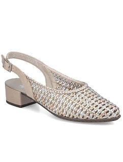 Dámské metalické béžové sandály Rieker 47078-90