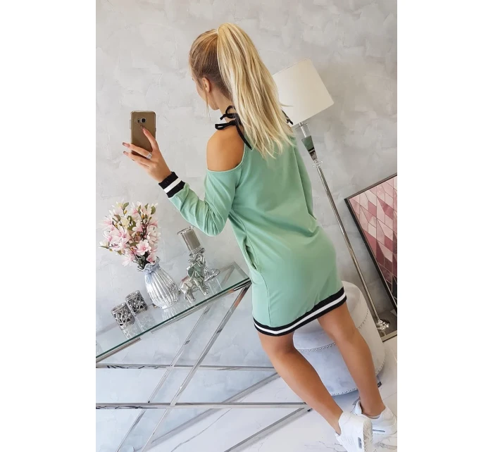 Tres Chic tmavě mátové šaty