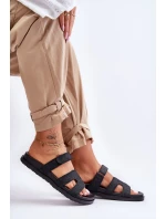 Dámské látkové sandály na zip černé model 21628607 - Boto Dámské látkové sandály na zip černé model 21628607 - Boto