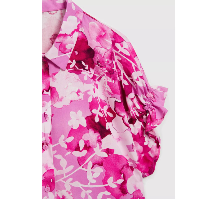 Dámská vzorovaná košile MOODO - růžová