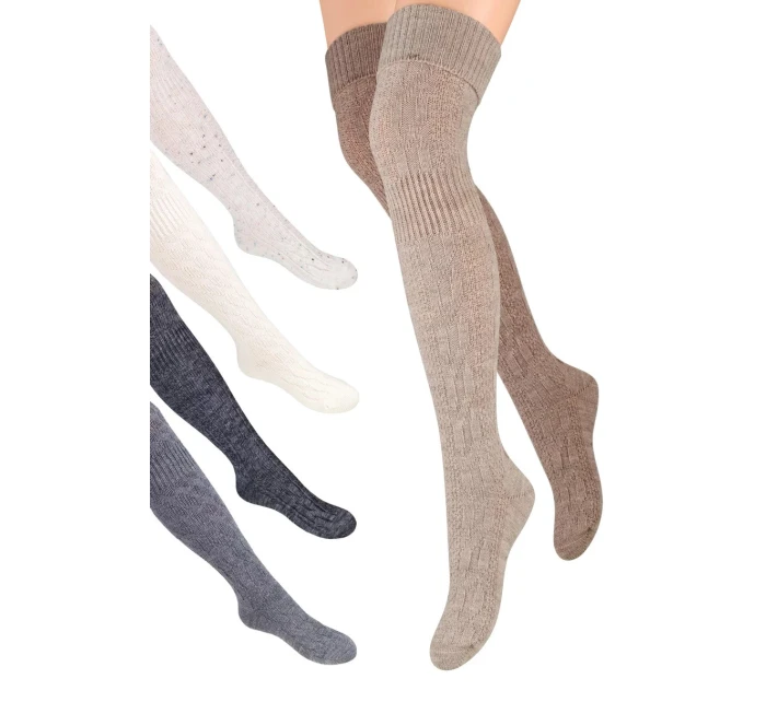 Dámské vlněné nadkolenky 089 šedá - Steven