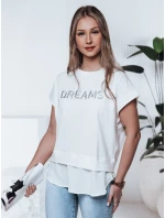 Dámské tričko DREAMY ecru FashionStreet RY2521 Dámské tričko DREAMY ecru FashionStreet RY2521