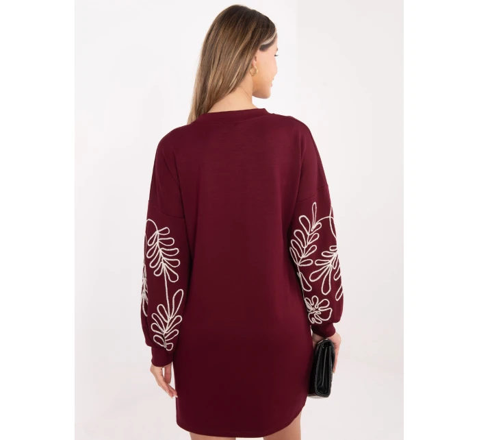 Sukienka RV SK model 21801855 bordowy - FPrice Sukienka RV SK model 21801855 bordowy - FPrice