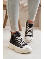 Dámské Tenisky Na Platformě Eko Kožené Big Star Černé Dámské Tenisky Na Platformě Eko Kožené Big Star Černé