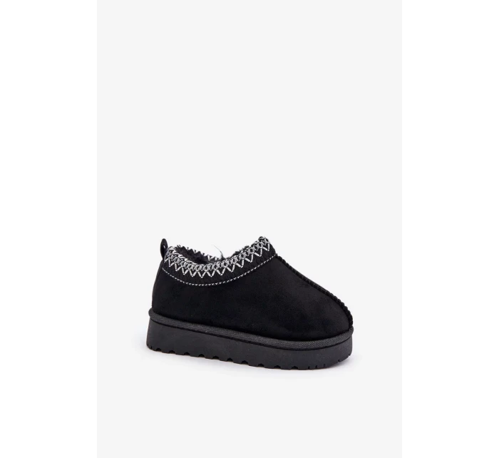 Sněhule Kotníkové Dětské Na Platformě Zateplené Kožíškem Černé Vilabria Sněhule Kotníkové Dětské Na Platformě Zateplené Kožíškem Černé Vilabria