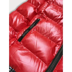METALICZNA KURTKA DAMSKA Z KAPTUREM CZERWONA model 21243049 - SPEED.A