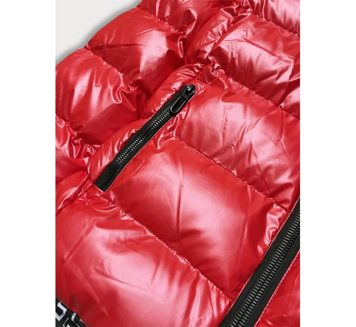 METALICZNA KURTKA DAMSKA Z KAPTUREM CZERWONA model 21243049 - SPEED.A