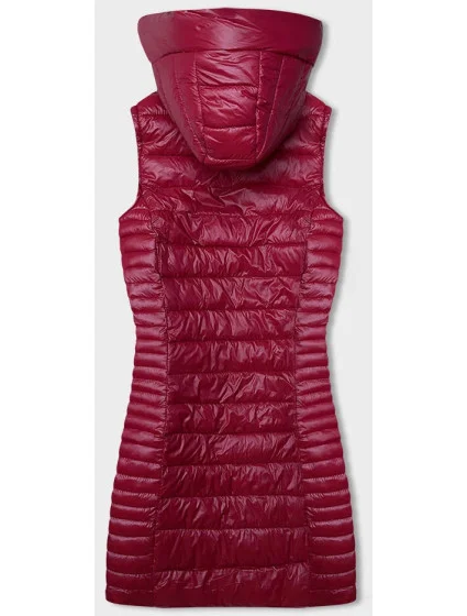 Červená prošívaná vesta s kapucí model 18934689 - J.STYLE Červená prošívaná vesta s kapucí model 18934689 - J.STYLE
