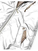 Pikowana kurtka damska z kapturem Goodlookin biała (B8596-26) Pikowana kurtka damska z kapturem Goodlookin biała (B8596-26)