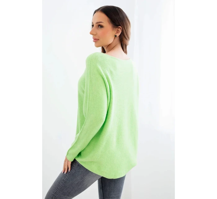 Dámský svetr z viskózy s dlouhým rukávem a kulatým výstřihem jablkový Dámský svetr z viskózy s dlouhým rukávem a kulatým výstřihem jablkový
