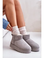 Dámské Sněhule Na Platformě Zateplené Kožíškem Šedé model 21672076 - Boto Dámské Sněhule Na Platformě Zateplené Kožíškem Šedé model 21672076 - Boto