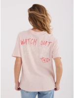 T shirt model 21795579 jasny różowy - FPrice T shirt model 21795579 jasny różowy - FPrice