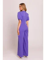 M852 Kombinéza s puff rukávy - světle fialová