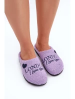 Domácí obuv Dámské pantofle s nápisem a beránkovým kožíškem Inblu ET000027 Fialové Domácí obuv Dámské pantofle s nápisem a beránkovým kožíškem Inblu ET000027 Fialové