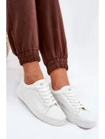 Dámské nízké tenisky z ECO kůže Big Star – bílé Dámské nízké tenisky z ECO kůže Big Star – bílé