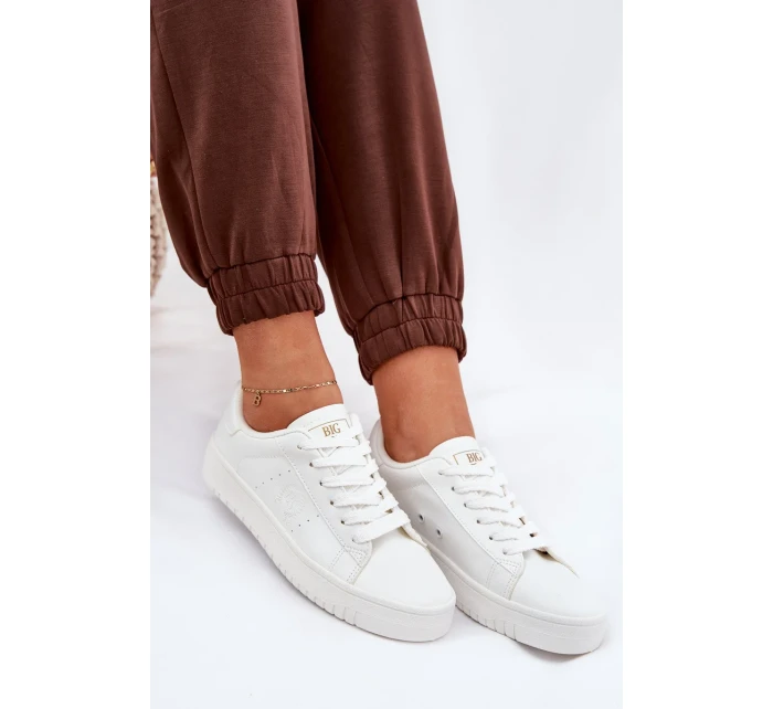 Dámské nízké tenisky z ECO kůže Big Star – bílé Dámské nízké tenisky z ECO kůže Big Star – bílé