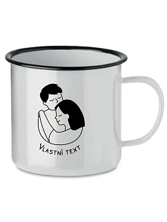 Personalizovaný retro plecháček - pár v objetí