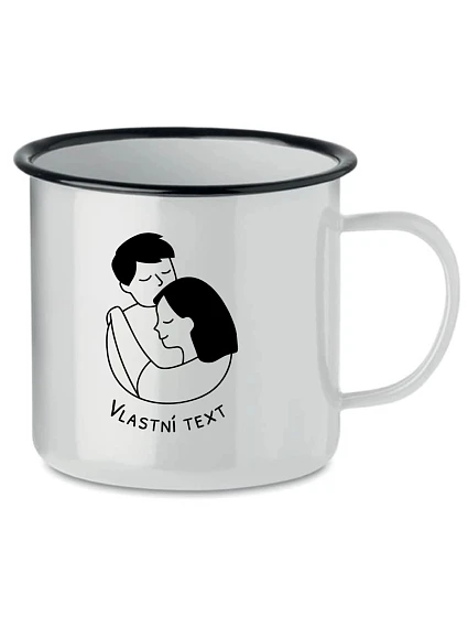 Personalizovaný retro plecháček - pár v objetí Personalizovaný retro plecháček - pár v objetí