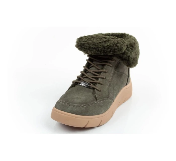 Dámské kotníkové zateplené boty F30232 1020 400Tmavě zelená s hnědou - Scholl