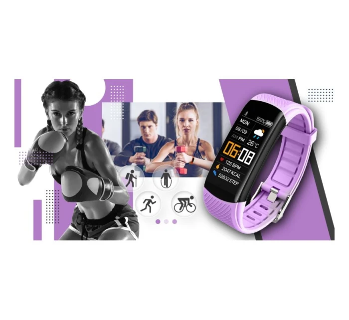 GIEWONT Smartwatch Black Light Purple 2 Stripes GW200-8 GIEWONT Smartwatch Black Light Purple 2 Stripes GW200-8