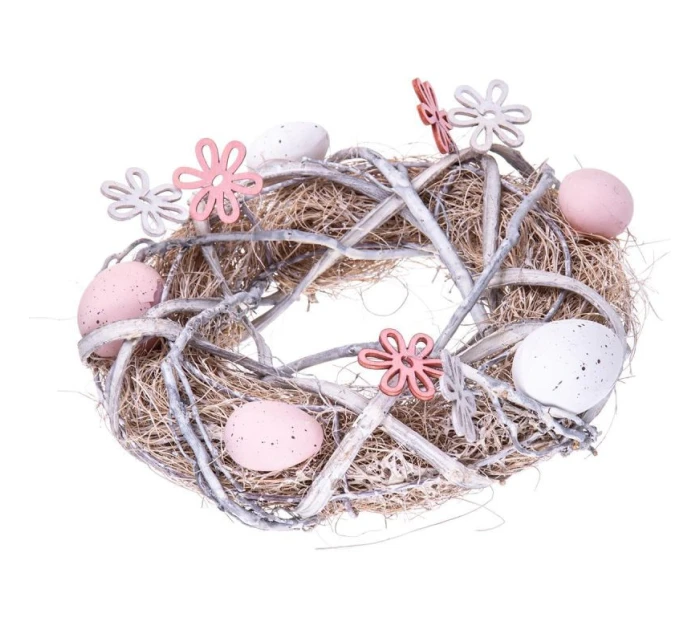 DEKORATIVNÍ GIRLANDA ŠEDÁ PRŮMĚR 24CM