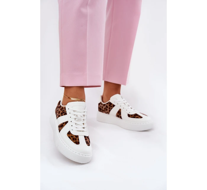 Dámské tenisky s leopardím vzorem na platformě bílé Nativira Dámské tenisky s leopardím vzorem na platformě bílé Nativira