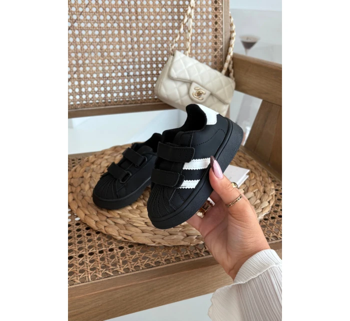 Dětské Sportovní Boty Tenisky Z Eko Kůže Černé model 21725032 - Boto Dětské Sportovní Boty Tenisky Z Eko Kůže Černé model 21725032 - Boto