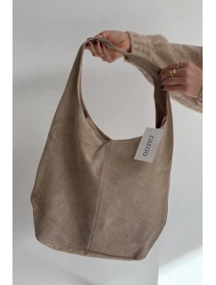 Semišová kožená kabelka – béžová Rilith