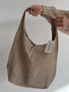 Semišová kožená kabelka – béžová Rilith