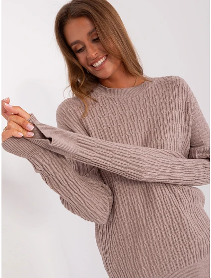 Sweter AT SW model 18895590 ciemny bezowy - FPrice