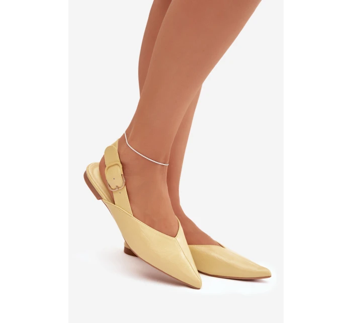 Dámské lakované baleríny s přezkou Rinalle – žluté