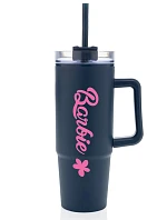 BARBIE - tmavě modrý cestovní hrnek s průhledným víčkem 900 ml