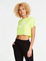 Dámské tričko E02I01JA911 FLYL neonově žlutá - GUESS